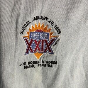 Super Bowl XXIX Embroidered Logo Light Blue Denim Shirt